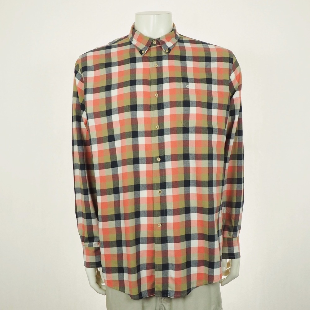 Southern Tide Haywood Plaid Intercostal Button Down Shirt Mens Sz XL Brown Plaid